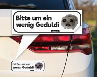 Sad Hamster Auto Aufkleber - mit Schnurrbart | Lustiger Sticker für Fahrer, Geschenk, Führerschein Geschenkidee, wasserfest, schwarz-weiß