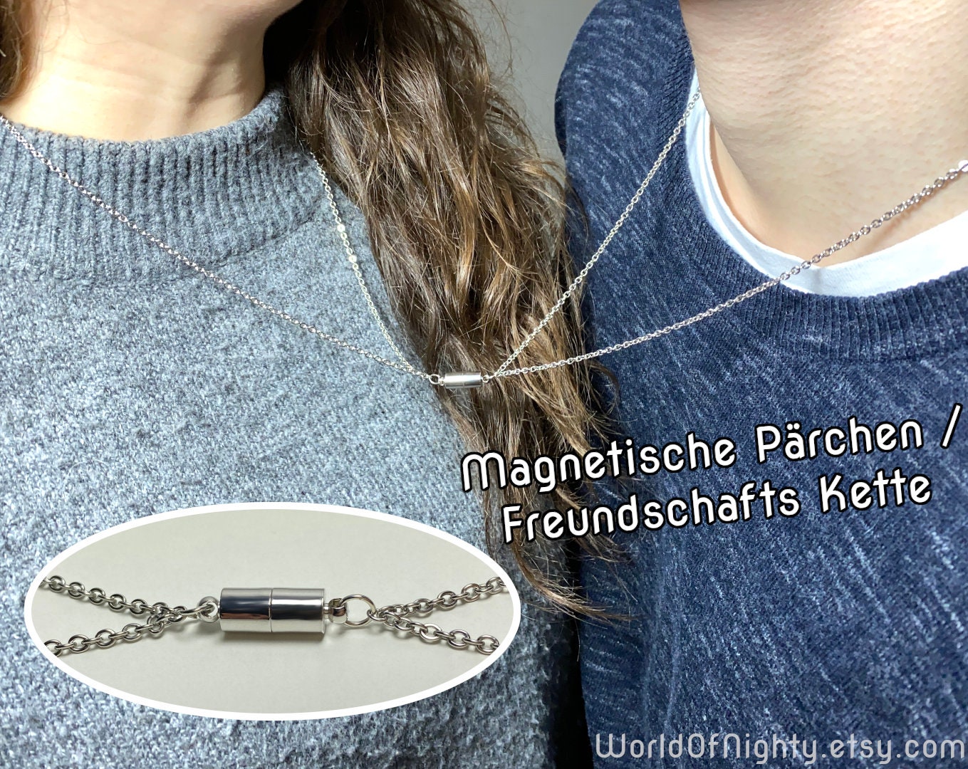 Couples With Magnet Friendship Necklace 