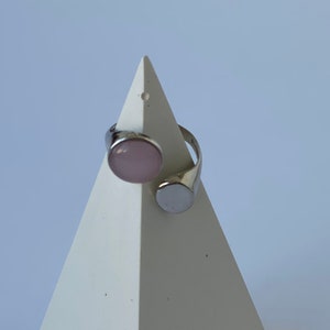 Quartz silver Stacking Ring 925 Angel aura Spiral Rose quartz ring Bridesmaid gifts Women everyday ring Coils Ring October birthstone ring