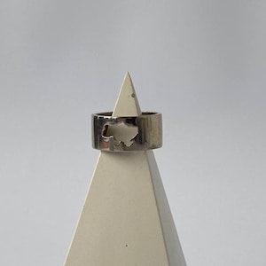 Silberring Landkarte der Ukraine Angelina Jolie ring made in Ukraine Breiter Manschettenring 925er Silberring Ukraine Basisring Vaterländischer Ring