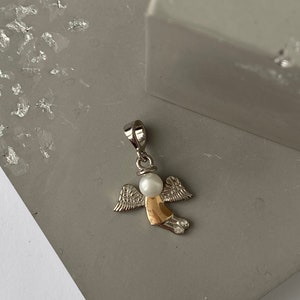 angel pendant sterling silver angel pendant pendentif ange argent 925 guardian angel for girls silver cz angel pendant mother of angels