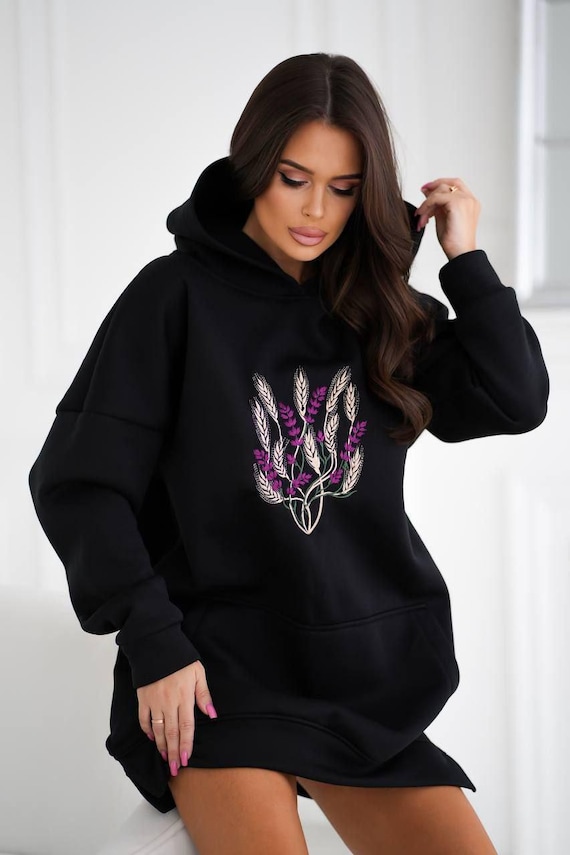 Hoodie Ukraine embroidery "tryzub",Ukraine Shop Milky, Black or Blue  Oversize Hoodies Traditional Ukraine streetwear hoodies Trendy hoodies