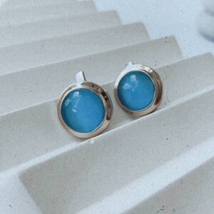 Ulexite blue earrings, Ulexite Earrings, Blue Stone Earrings, Ulexite Square, Sterling silver earrings 925, Gift for her, Christmas gift