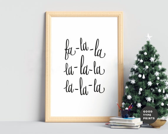 Fa La La Deck the Halls Lyrics Christmas Print Festive - Etsy