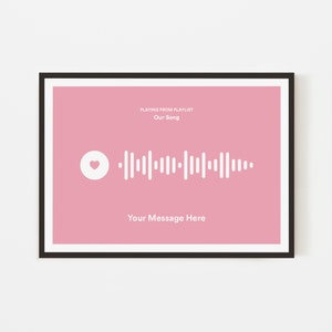 Personalised Music QR Code Song Print Lyrics Print Music Poster A6 A5 A4 A3 A2 A1 50x70cm Indie Rock Print Wedding Gift Idea image 4