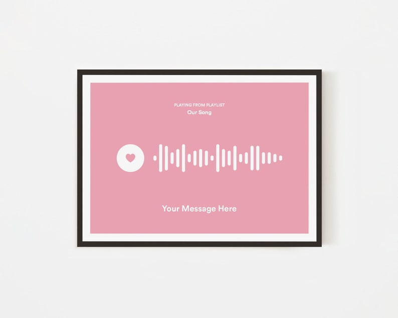 Personalised Music QR Code Song Print Lyrics Print Music Poster A6 A5 A4 A3 A2 A1 50x70cm Indie Rock Print Wedding Gift Idea image 4