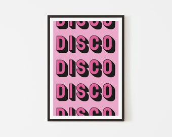 Disco Print | Retro | Manchester | Hacienda | Music Print | A5 A4 A3 | Typography | Home Decor | Wall Art | Kitchen Disco | Indie Rock Dance