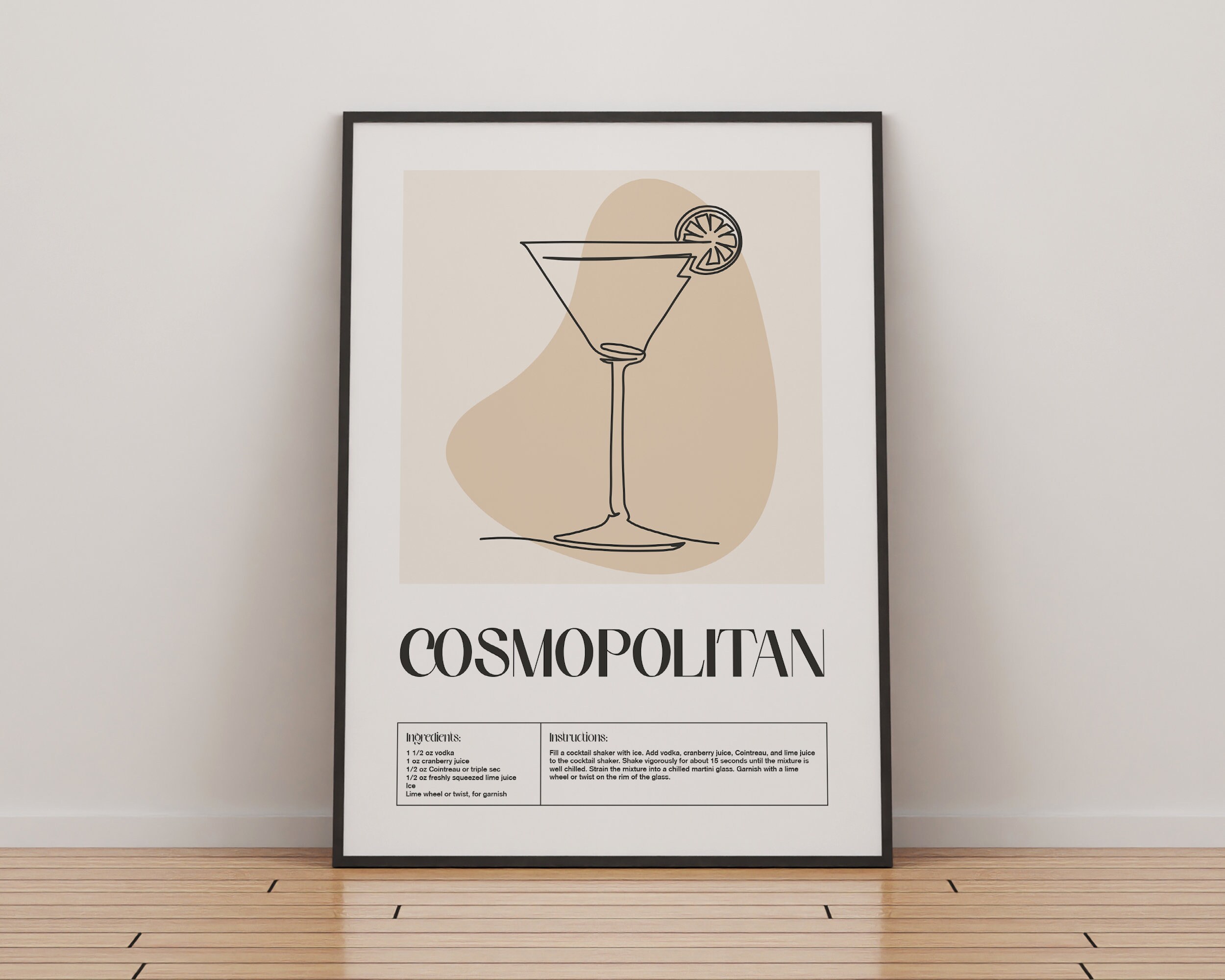 Cosmopolitan Cocktail Print Classic Cocktails Mixology - Etsy Ireland
