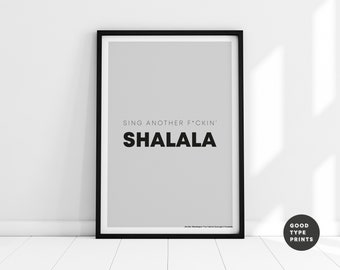 The Hellcat Spangled Shalalala Inspired Print | Song Lyrics Poster | Music Print | A5 A4 A3 | Typography | Home Decor | Wall Art