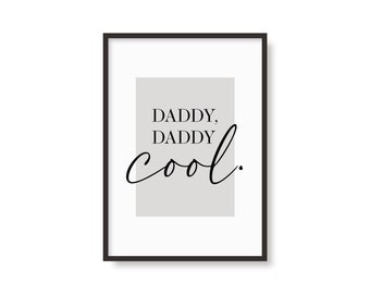 Daddy Cool Inspired Print | Poster | Music Print | A5 A4 A3 A2 A1 | Typography | Wall Art | Indie Rock Art | Disco | Home Decor | Unframed