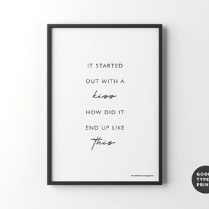 Mr Brightside Inspired | Lyrics Print | Music Poster | A5 A4 A3 | Typography | Indie Rock Art | Gig | Concert | Gift