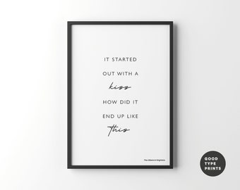 Mr Brightside Inspired | Lyrics Print | Music Poster | A5 A4 A3 | Typography | Indie Rock Art | Gig | Concert | Gift