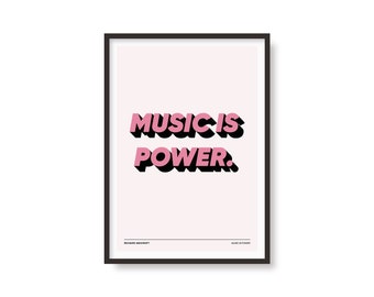 Power Inspired Print | Music Poster | A6 A5 A4 A3 A2 A1 50x70cm | Indie Rock Art | Gig | Concert | Manchester | Gift | Custom Available