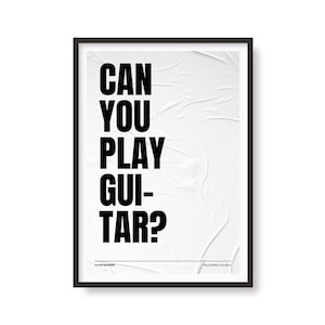 Can You Play Inspired Print | Music Poster | A6 A5 A4 A3 A2 A1 50x70cm | Indie Rock Print | Gig Art | Unframed | Custom Available