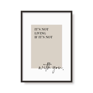 It's Not Living Inspired Print | Music Poster | A6 A5 A4 A3 A2 A1 50x70cm | Indie Rock Art | Gig Concert | Custom Available