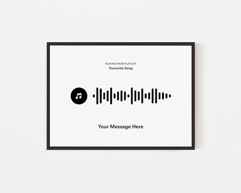 Personalised Music QR Code Song Print Lyrics Print Music Poster A6 A5 A4 A3 A2 A1 50x70cm Indie Rock Print Wedding Gift Idea image 1