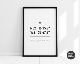 Personalised House Coordinates Print | Home Location Gift | A5 A4 A3 A2 A1 | Typography | Wall Art | Home Decor | Inspirational | Custom Art