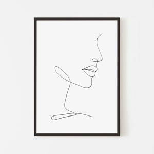 Body Art Line Drawing | Female Face Print | Bedroom | A5 A4 A3 A2 | Torso | Abstract Art | Love | Home Decor | Wall Art | Gift | Decorative