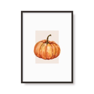 Kürbis Print | Saison | Herbst | Herbst | Halloween Poster | A6 A5 A4 A3 | AquarellZeichnung | Wohndekor | Wandbild | Wohnzimmer