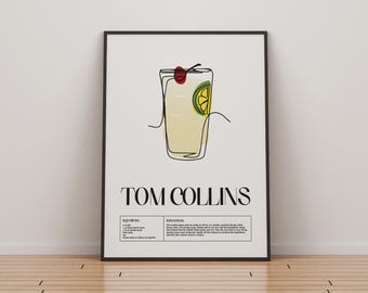 Cocktail-Druck | Klassische Cocktails Mixologie | Küche Cocktail Kunst | Cocktail-Rezept | Bar Geschenk | Wohnkultur | Getränke