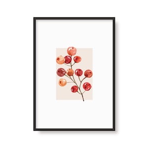 Beeren Print | Saison | Herbst Winter | Herbst | Botanisches Poster | A6 A5 A4 A3 | AquarellZeichnung | Wohndekor | Wandbild | Wohnzimmer