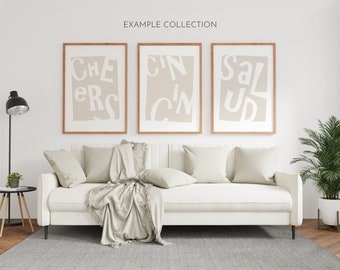 3 beliebige Mix und Match-Getränke-Phrase-Drucke | Wein Wand Kunst | Klassische Cocktails Mixologie | Kitchen Art Cocktail Poster | Bar Geschenk | Wohndekor