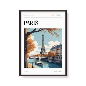 Paris Location Illustration Print | Travel Poster | Wall Art | Home Decor | French | Northern Europe | France Decoration | Gift | Art Lovers