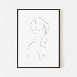 Body Art Linie Zeichnung | Weiblicher Torso Print | Schlafzimmer Druck | A5 A4 A3 A2 A1 | Schwangerschaft | Liebe | Wohndeko | Wandkunst |