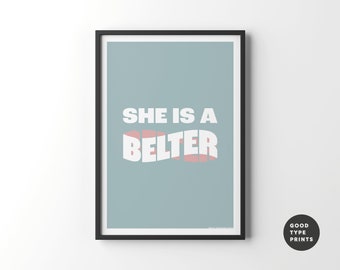 Belter Inspired Print | Poster | Music Print | A6 A5 A4 A3 A2 A1 50x70cm | Glasgow | Home Decor | Wall Art | Indie | Unframed | Custom