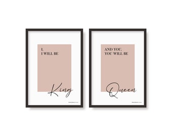 King & Queen Inspired Poster Set | Music Print | A6 A5 A4 A3 A2 A1 50x70cm | Home Decor | Wall Art | Indie | Gig | Bedroom | Gift Idea