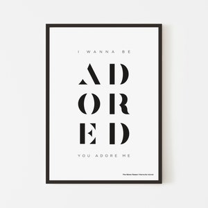 Adored Inspired Print | Poster | Music Print | A6 A5 A4 A3 A2 A1 50x70cm | Typography | Home Decor | Wall Art | Manchester | Gift Idea