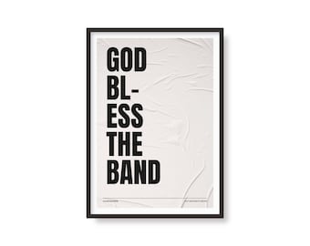 God Bless Inspired Print | Music Poster | A6 A5 A4 A3 A2 A1 50x70cm | Indie Rock Print | Gig Art | Manchester | Custom Available | Gift Idea