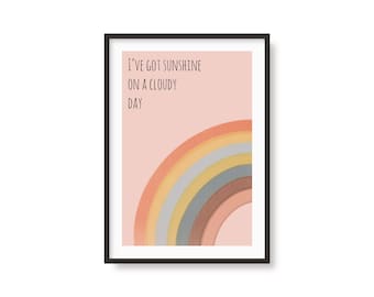 My Girl Print | I’ve Got Sunshine On A Cloudy Day | Nursery Wall Art | New Baby Gift Idea | Song Lyrics Print | Soul Music Poster |A5 A4 A3