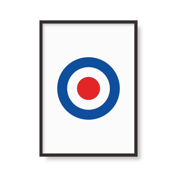 Inspired Art Print Mod Target RAF Roundel | Quadrophenia | A5 A4 A3 | Indie Rock Art | Vintage Print | Mod Cons