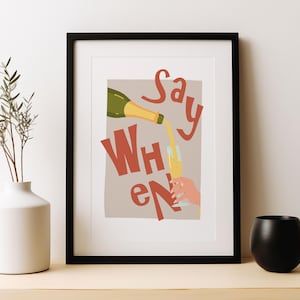Sag wann Getränke drucken | Wein Wand Kunst | Klassische Cocktails Mixologie | Küche Cocktail Kunst | Cocktail-Poster | Bar Geschenk | Wohnkultur | Prost
