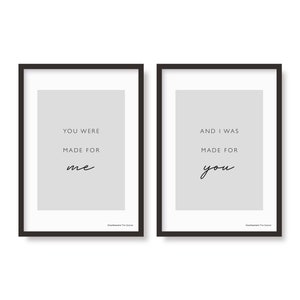 The Opener Inspired | Set of Lyric Prints |  You Were Made For Me I Was Made For You | Music Poster | A5 A4 A3 | Wall Art | Indie Rock