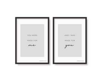 The Opener Inspired | Set of Lyric Prints |  You Were Made For Me I Was Made For You | Music Poster | A5 A4 A3 | Wall Art | Indie Rock