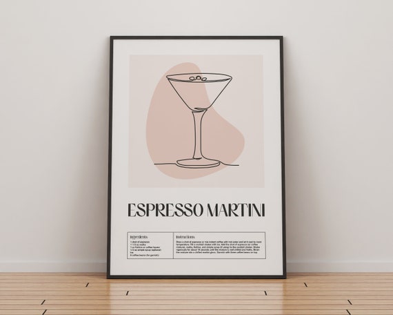 Espresso Martini Cocktail Print, Home Bar Poster Print, Kitchen