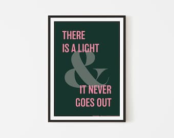 There Is A Light That Never Goes Out Inspired | Song Lyrics Poster | Music Print | A5 A4 A3 A2 A1 | Gig Poster | Indie Rock Art