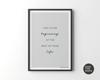 Rest Of Your Life Inspired Print | Music Poster | A6 A5 A4 A3 A2 A1 50x70cm | Typography | Indie Rock Art | Gig | Concert | Gift Idea