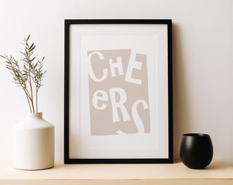 Prost Druck | Wein Wand Kunst | Klassische Cocktails Mixologie | Küche Cocktail Kunst | Cocktail-Poster | Cocktail Anleitung | Bar Geschenk | Wohnkultur