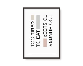 Too Tired Inspired Print | Music Poster | A6 A5 A4 A3 A2 A1 50x70cm | Indie Rock Print | Gig Art | Manchester | Custom Available | Gift Idea