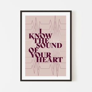 Sound of your Heart Inspired Print | Music Poster | A5 A4 A3 | Indie Rock Art | Gig Concert | Manchester | Gift | Typography