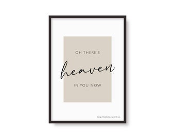 The angel of 8th ave Inspired Print | Heaven In You Now | Music Poster | Song Lyrics | Indie Rock | Bedroom | Wall Art | Gang Of Youths