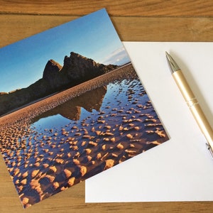 Carte de voeux Gower Carte d'anniversaire Carte de Three Cliffs Bay Carte de note vierge Gower Peninsular Wales Carte pour lui Carte pour elle Carte de pendaison de crémaillère