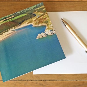 Carte de voeux Gower Carte de correspondance vierge avec photographie Arial de Three Cliffs Bay Carte d'anniversaire Carte de pendaison de crémaillère Carte pour lui Carte pour elle Pays de Galles