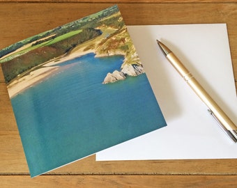 Gower Greeting Card Three Cliffs Bay Arial Photograph Blank Note Card Birthday Card Housewarming Card Card for Him Card for Her Wales