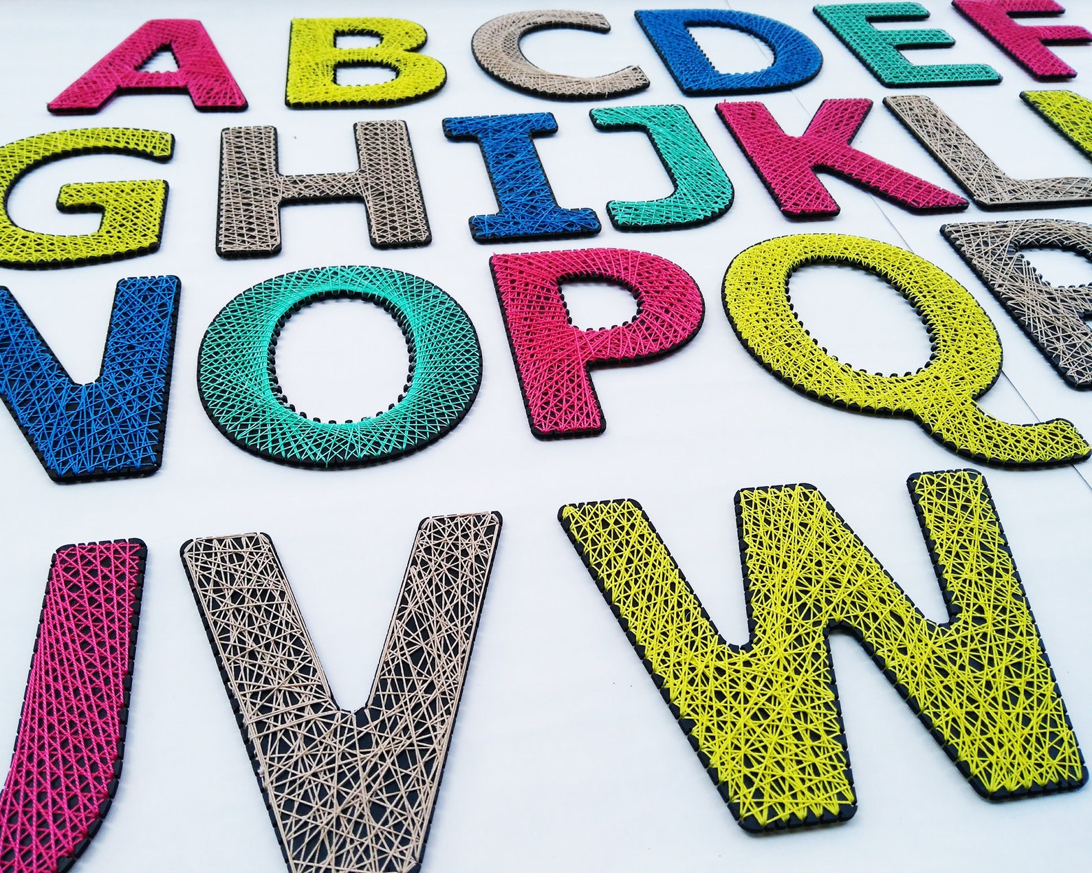 String Art Alphabet String Art Diy Letters Etsy