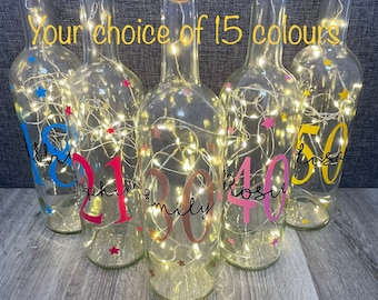 Personalised,Girls,Boys,18th Birthday gift girl,Light up Bottle,18th Birthday,21st Birthday Gift,30th Birthday,Gifts for her,40th birthday