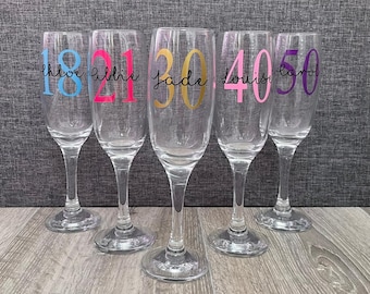 Personalised 18th Birthday Gift Girl-18th Birthday-Personalised Prosecco Glass-Personalised Champagne Glass-Birthday-Gift For Her